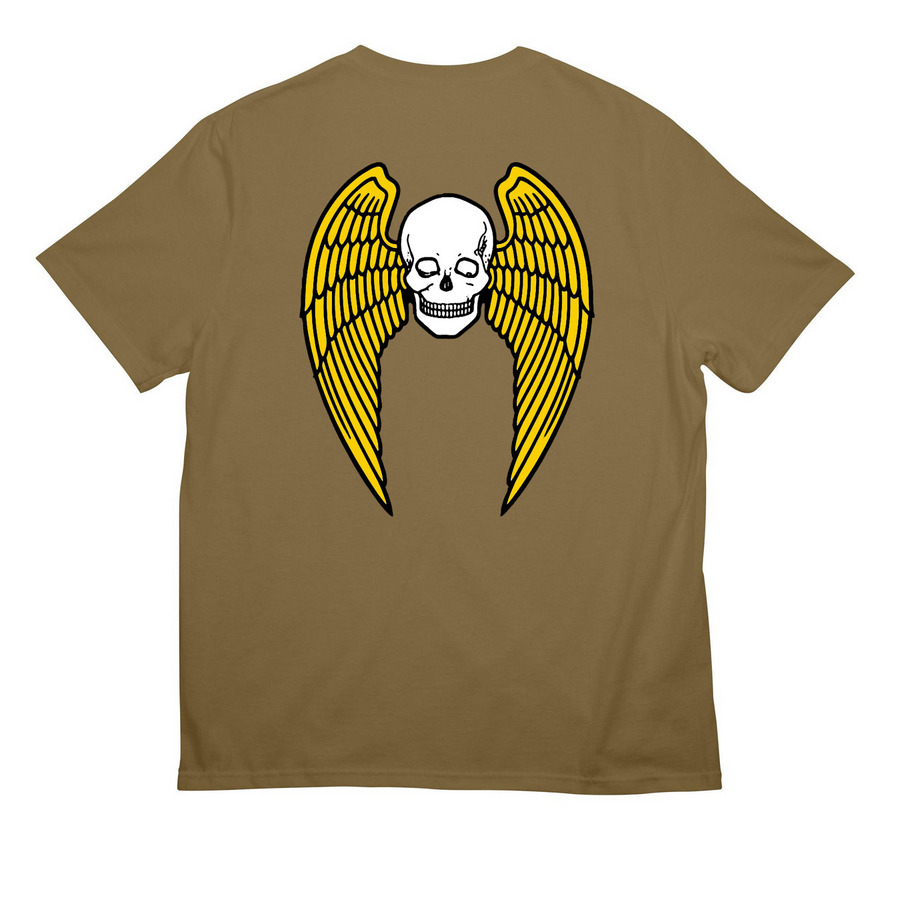 Coyote Brown Bomb Skull, a Coyote Brown All-American Unisex Tee (back-view)