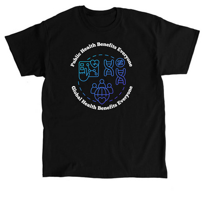Public Health benefits everyone, a Black Classic Unisex Tee