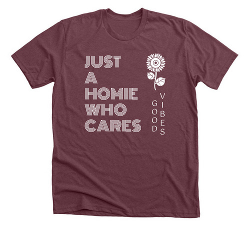 JAHWC - Good Vibes, Homies, a Heather Maroon Premium Unisex Tee