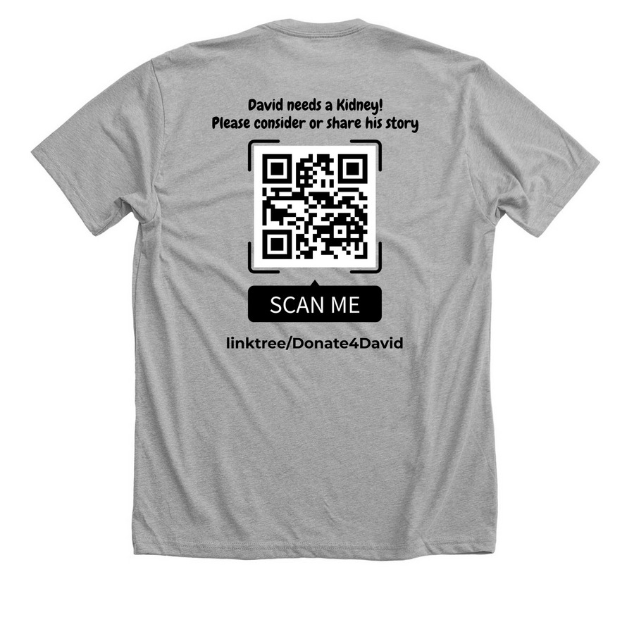 Donor 4 David, a Athletic Heather Premium Unisex Tee (back-view)