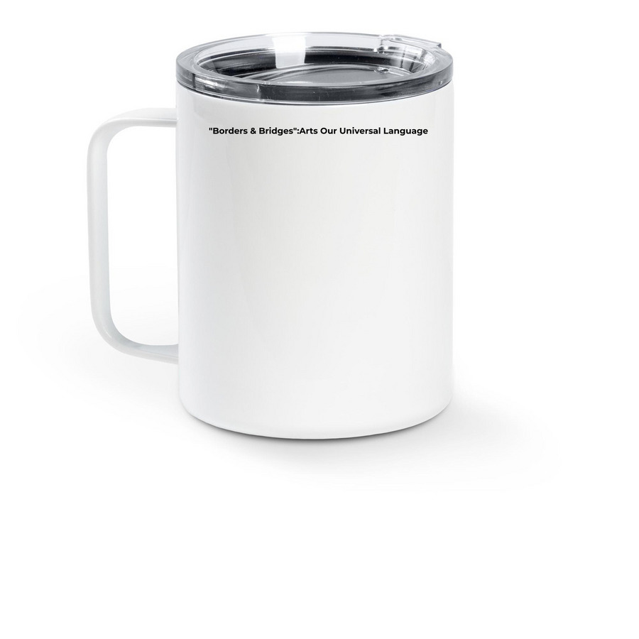 KIDZAFEST, a White Stainless Steel Travel Mug (back-view)