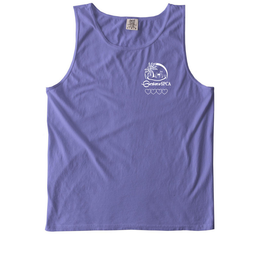 Oahu SPCA Hearts- The Cool Colors, a Violet Comfort Colors Tank Top