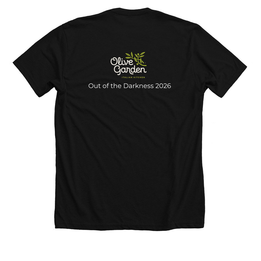 Out of the Darkness Walk 2026, a Solid Black Blend Premium Unisex Tee (back-view)