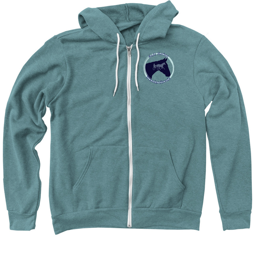 Safe Harbor Standardbreds, a Heather Deep Teal Zip Up Hoodie