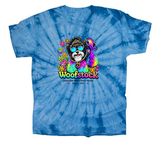 GSBTF Woofstock Logo, a Baby Blue Classic Tie Dye Tee