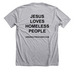 Urban Outreach Black Logo/Jesus Loves On Back, a Athletic Heather Premium Unisex Tee (back-view)