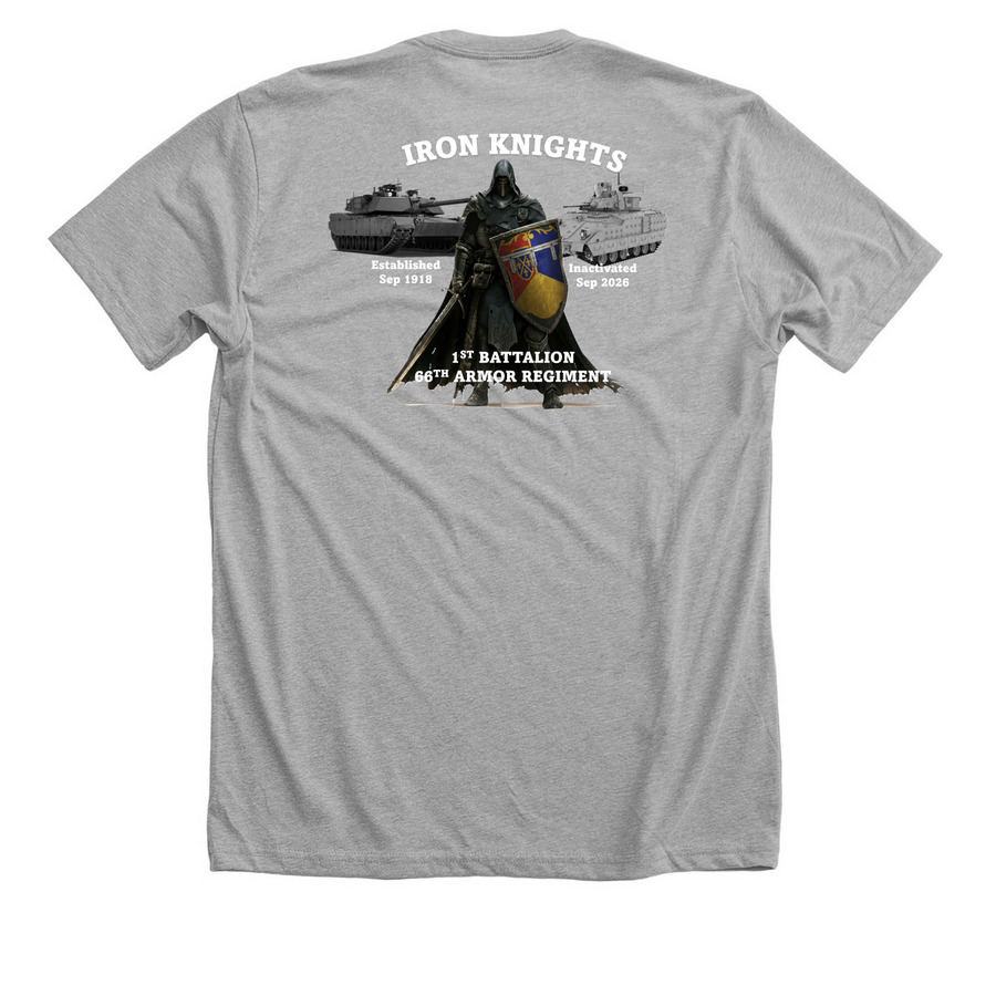 Iron Knight Swag, a Athletic Heather Premium Unisex Tee (back-view)