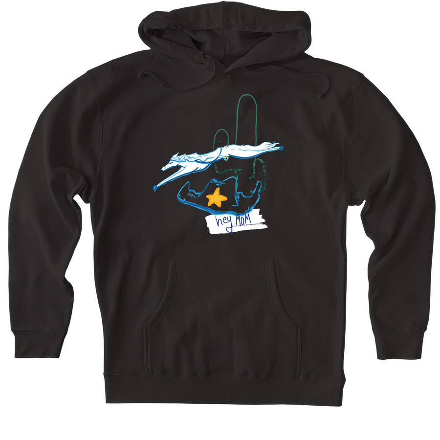hey mom, a Black Heavyweight Pullover Hoodie