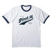 The Vintage Collection ? Dark Logo, a White/ Navy Cotton Ringer Tee