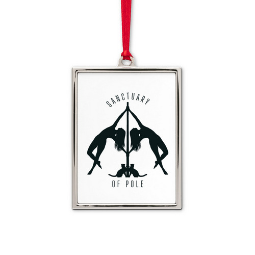 Holiday, a White Silver Portrait Frame Ornament