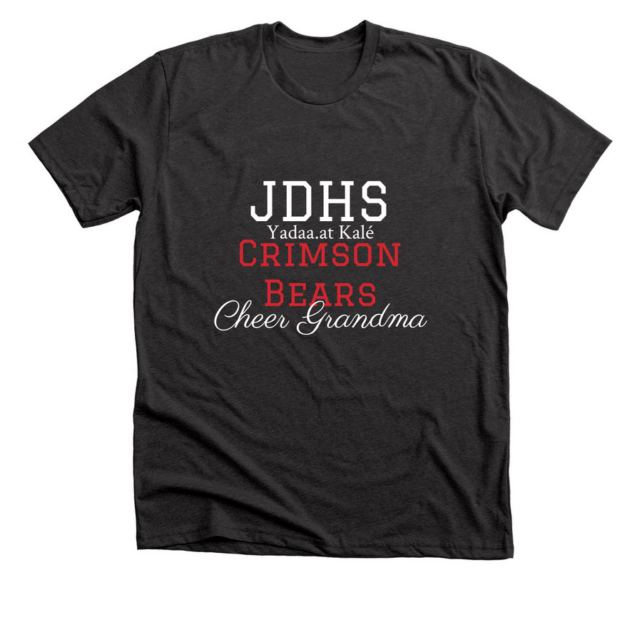 JDHS Cheer Grandma 2, a Dark Grey Heather Premium Unisex Tee