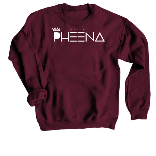 QP by QUEEN PHEENA Roses Are Read Collection&nbsp;, a Maroon Crewneck Sweatshirt