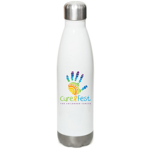 CureFest - Water Bottle, a White Stainless Steel Water Bottle