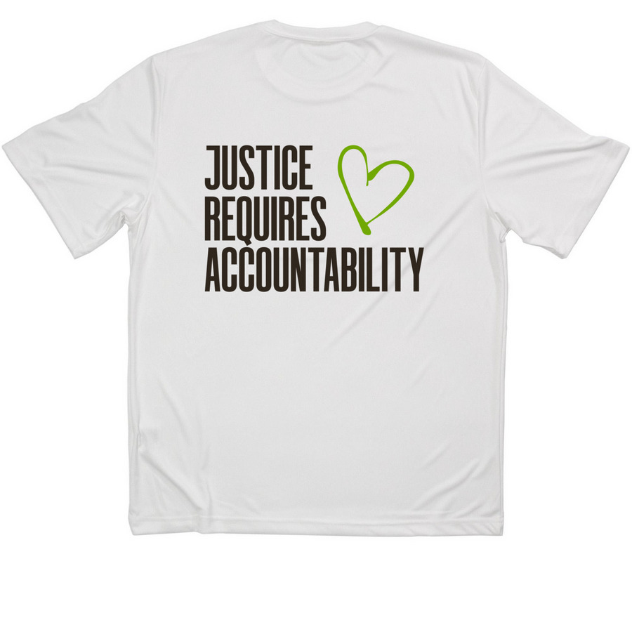 Animal Justice Advocacy - Activewear, a White Classic Performance Tee (back-view)