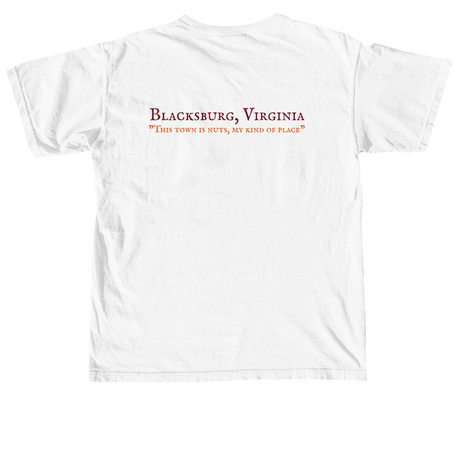 Blacksburg Mikey Tee&nbsp;, a White Comfort Colors Unisex Tee (back-view)