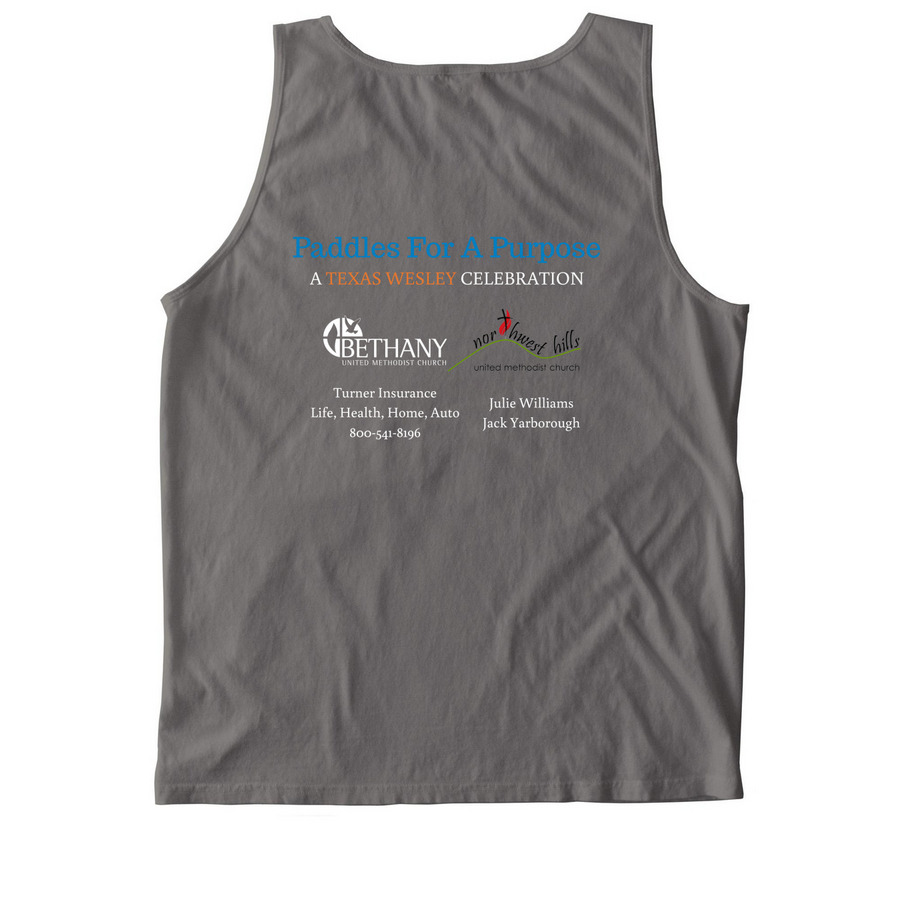 Paddles for a Purpose, a Grey Comfort Colors Tank Top (back-view)