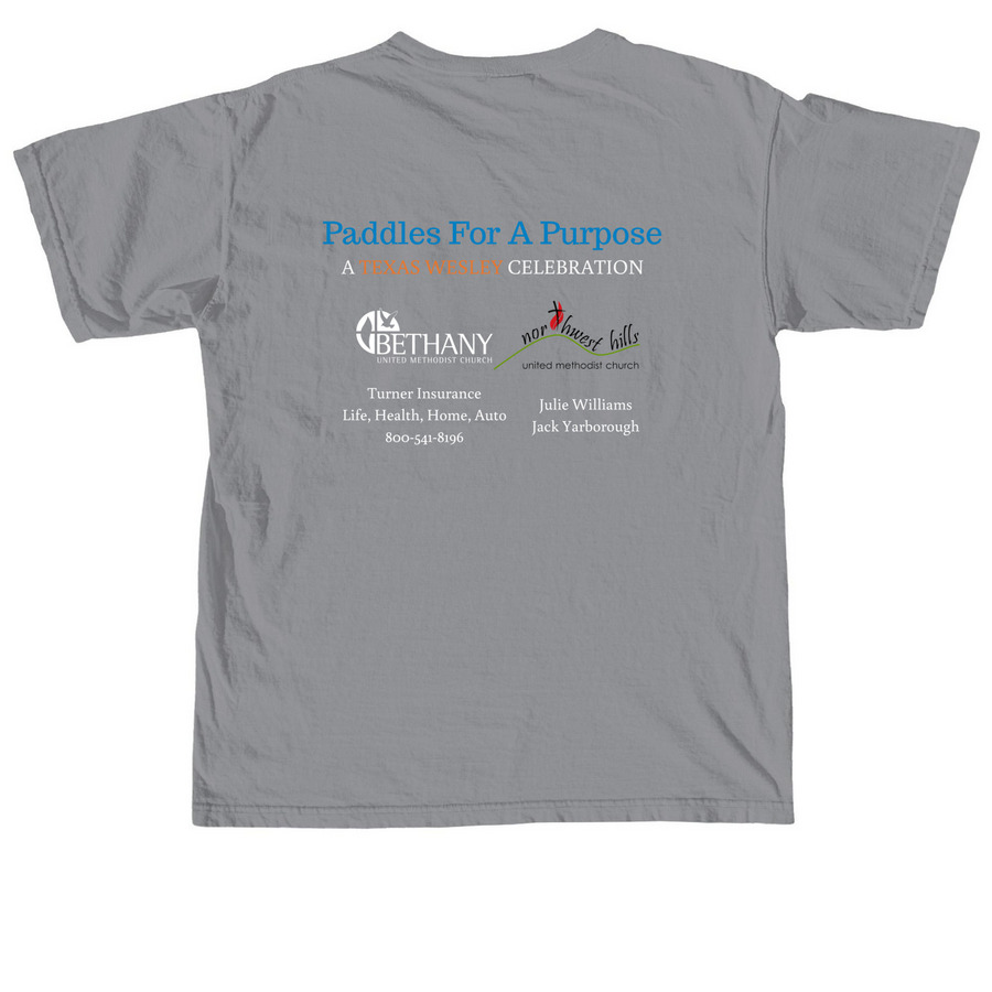 Paddles for a Purpose, a Granite Comfort Colors Unisex Tee (back-view)