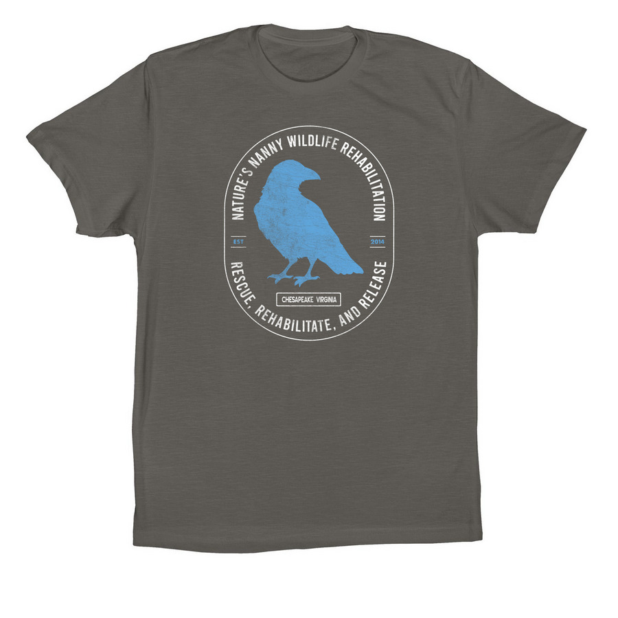 Nature's Nanny Crow Logo Shirt, a Asphalt Premium Cotton Tee