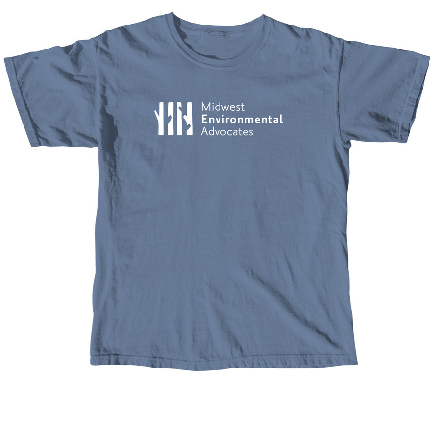 MEA Classic White Logo, a Blue Jean Comfort Colors Unisex Tee