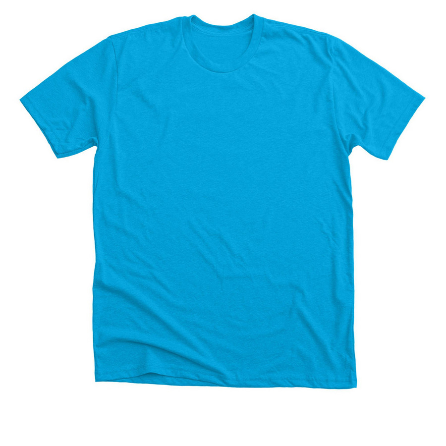 Pink Denver Blizzard Design - on back&nbsp;, a Neon Blue Premium Unisex Tee
