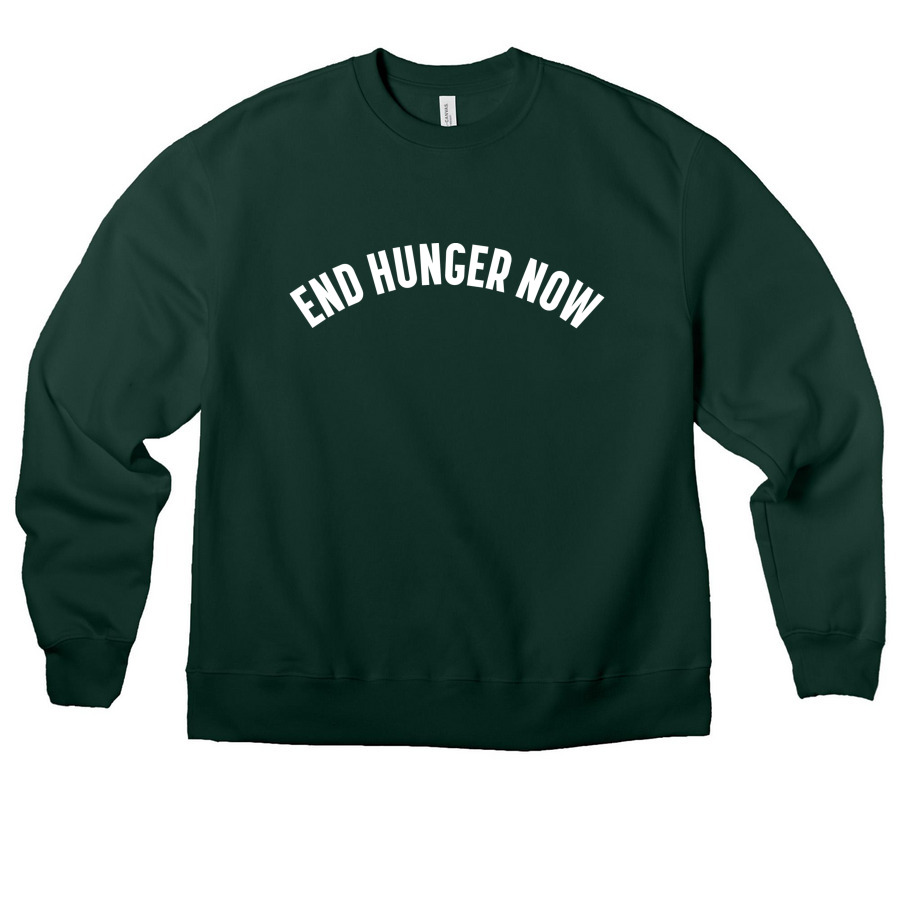 End Hunger Now, a Forest Premium Heavyweight Crewneck Sweatshirt