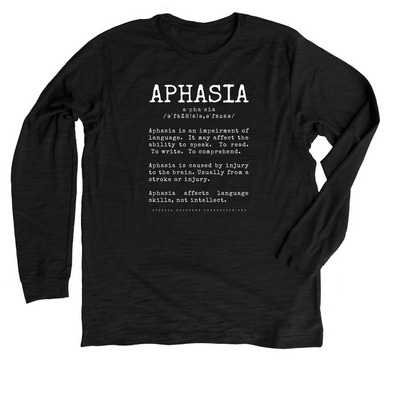 Aphasia Definition, a Solid Black Blend Premium Long Sleeve Tee