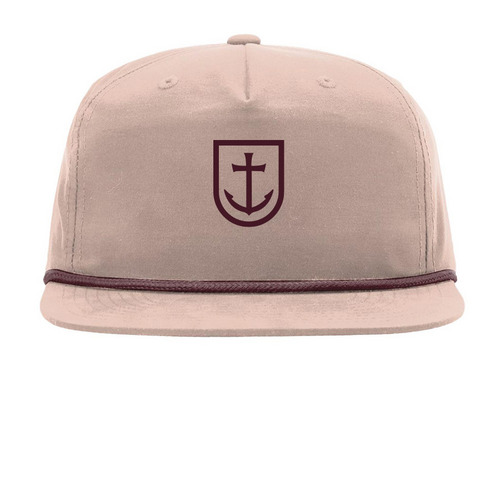 Peach/Maroon Anchor Rope Cap, a Pale Peach/ Maroon Printed Umpqua Snapback Cap