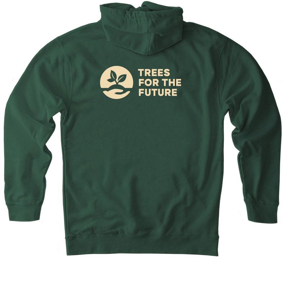 Stand For Collection, a Alpine Green Heavyweight Pullover Hoodie (back-view)