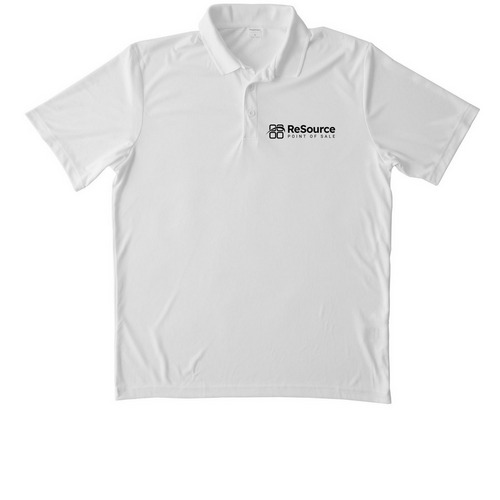 ReSource Point of Sale- Black Logo, a White Unisex Performance Polo