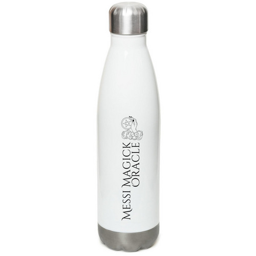 Messi Magick, a White Stainless Steel Water Bottle