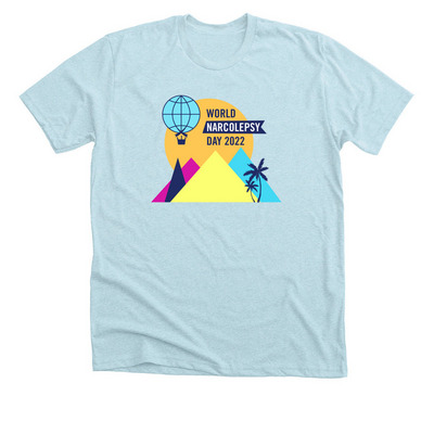 World Narcolepsy Day 2022, a Heather Ice Blue Premium Unisex Tee