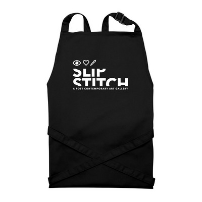 I Love Art, SlipStitch, a Black Recycled Bib Apron