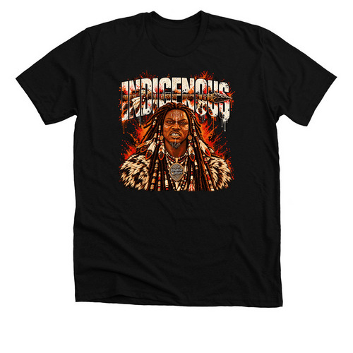 INDIGENOUS ? Intuitive Culture Ancestral Drop, a Solid Black Blend Premium Unisex Tee