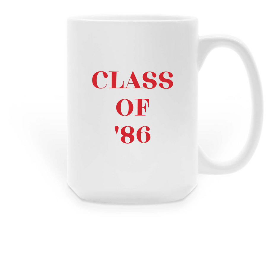 Class of '86 Mugs, a White Large Coffee Mug