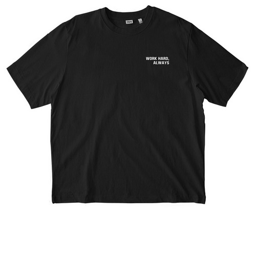 Work Hard, Always, a Black Stanley/Stella Unisex Freestyler Heavyweight Tee