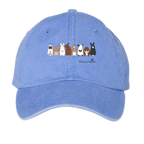 Bunny Line Hats, a Periwinkle Printed Pigment Dye Baseball Cap