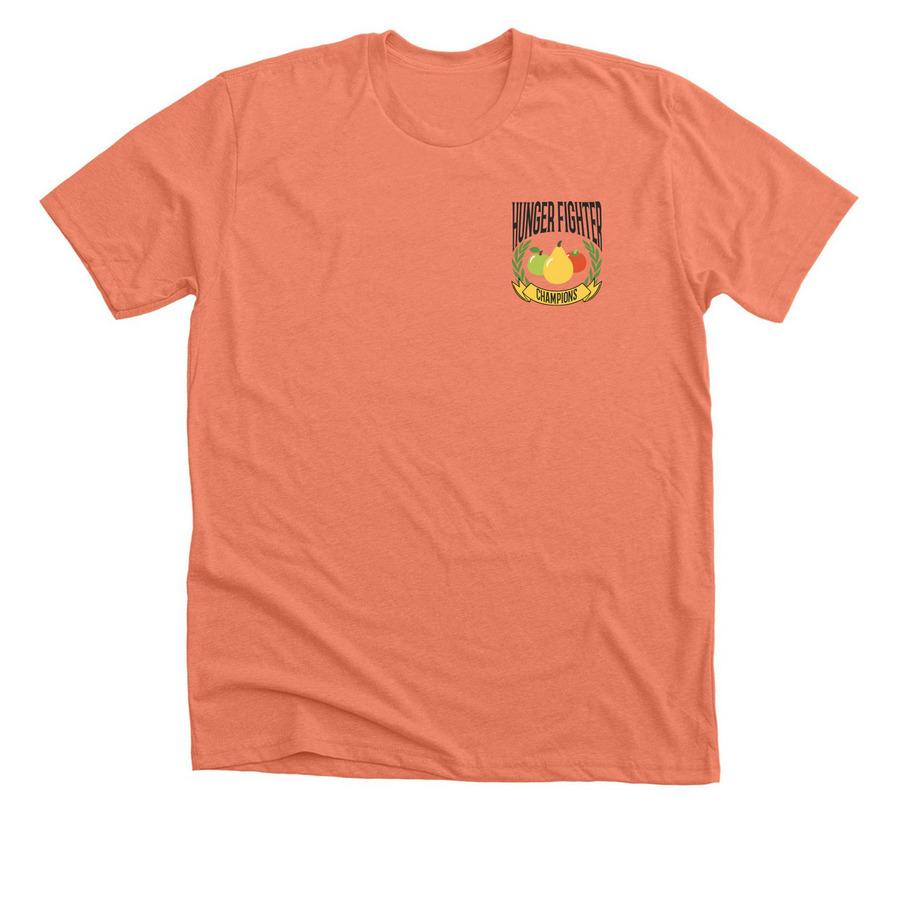 Hunger Fighter Champions, a Heather Sunset Premium Unisex Tee