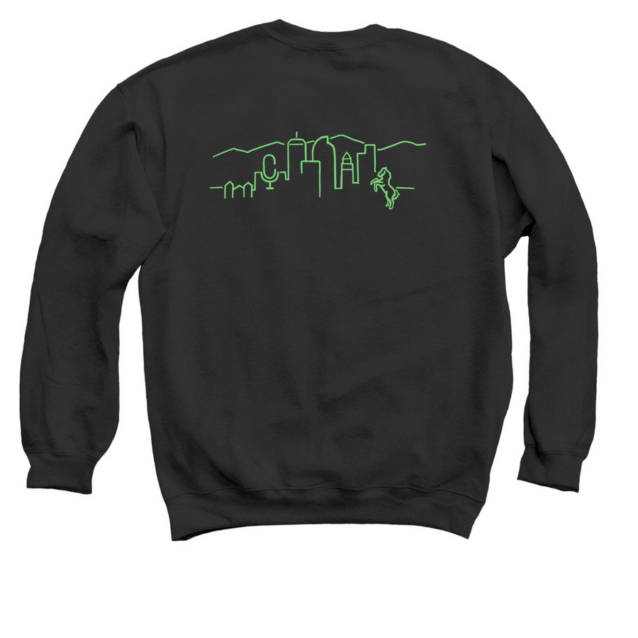 Denver, a Black Crewneck Sweatshirt (back-view)