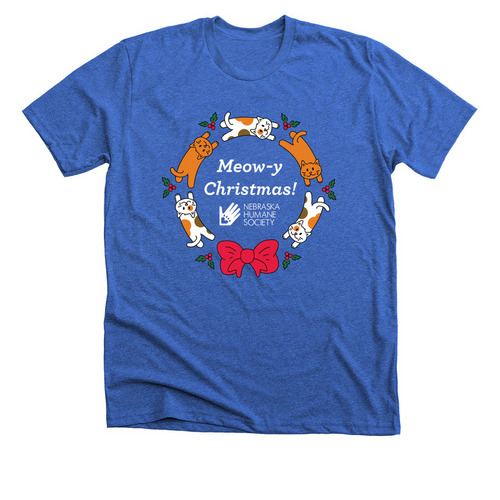 Meow-y Christmas&nbsp;, a Heather True Royal Premium Unisex Tee