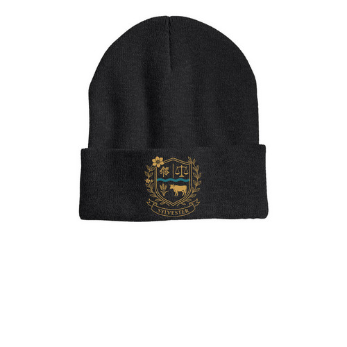 Sylvester Beanie, a Heather Charcoal Printed Cuffed Beanie