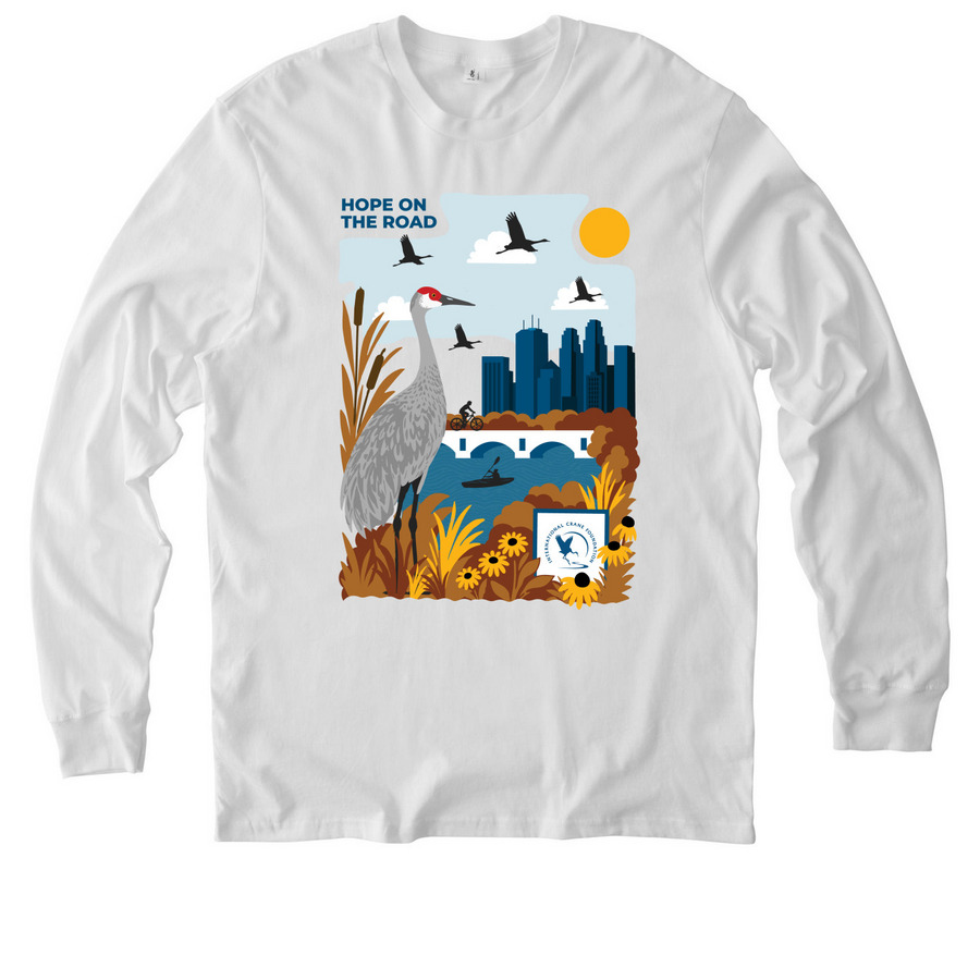 HOPE ON THE ROAD, a Bright White Allmade Organic Cotton Long Sleeve Tee
