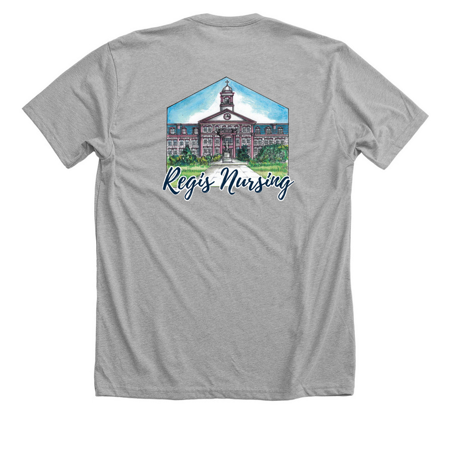 RSNA + Illustrated Design, a Athletic Heather Premium Unisex Tee (back-view)