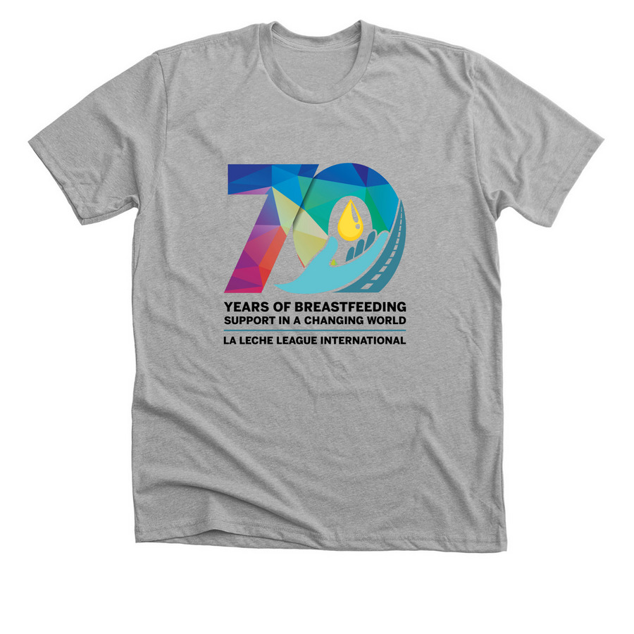 LLLI 70th Anniversary Conference, a Athletic Heather Premium Unisex Tee