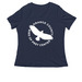 Ladies-Cut Logo Shirts, a Navy Women's Relaxed V-Neck Tee