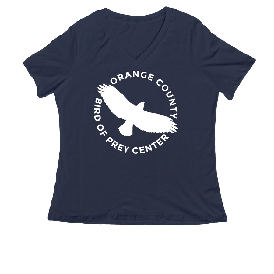 Ladies-Cut Logo Shirts, a Navy Women's Relaxed V-Neck Tee