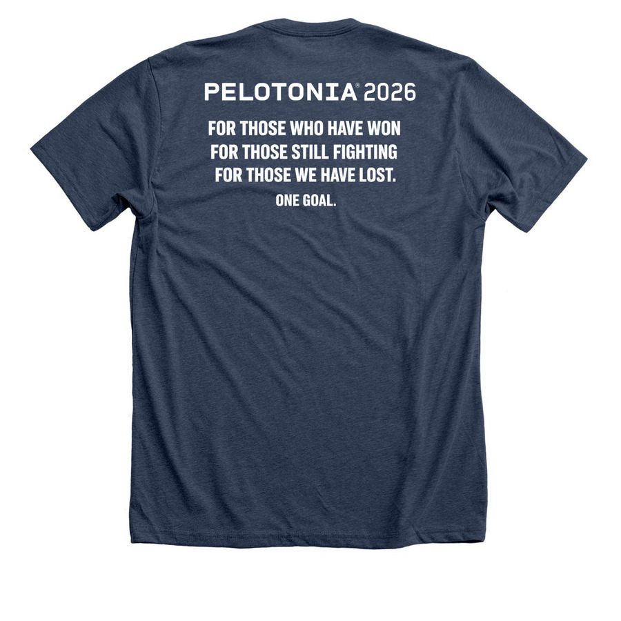 One Goal: For Those, a Heather Navy Premium Unisex Tee (back-view)