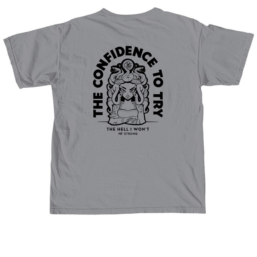 Confidence to Try&nbsp;, a Granite Comfort Colors Unisex Tee (back-view)