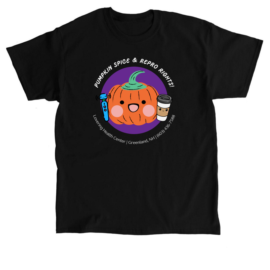 Pumpkin Spice & Repro Rights Tee, a Black Classic Unisex Tee