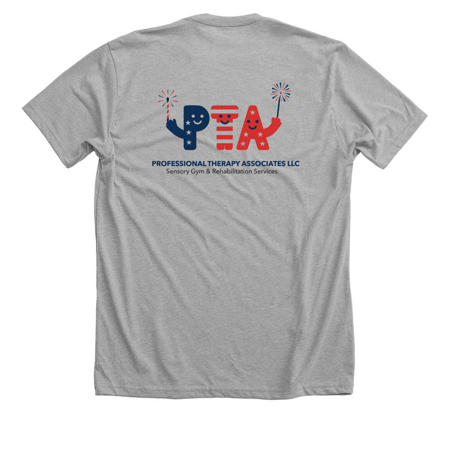PTAs patriotic line, a Athletic Heather Premium Unisex Tee (back-view)