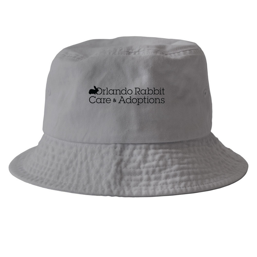 Orlando Rabbit Care Logo Hat, a Grey Printed Bucket Hat